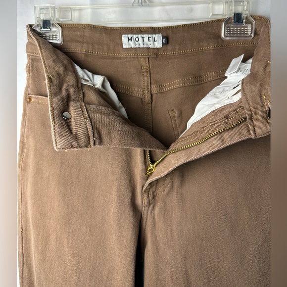 Motel Rocks XS Straight Leg Jeans Rich Brown - Picture 6 of 7